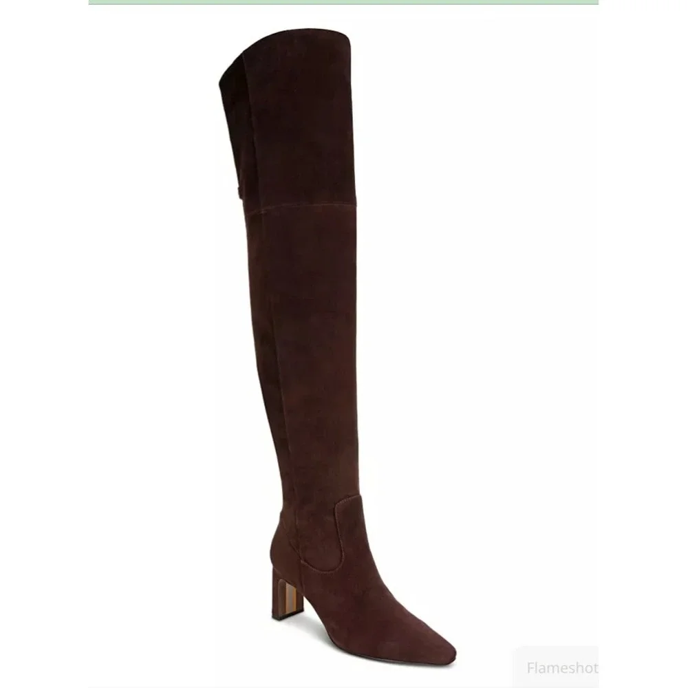 Sam Edelman Shea Boots Anthropologie Brown‎ Suede Over The Knee Womens 8 NEW